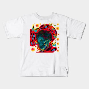 skeleton homunculus in smile art wallpaper of death Kids T-Shirt